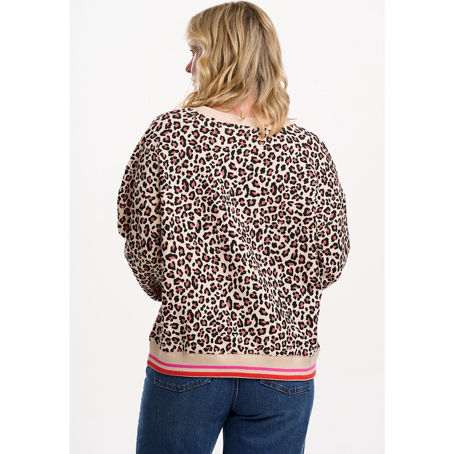 Sugarhill Brighton Eadie Sweatshirt Leopard Retro Stripe