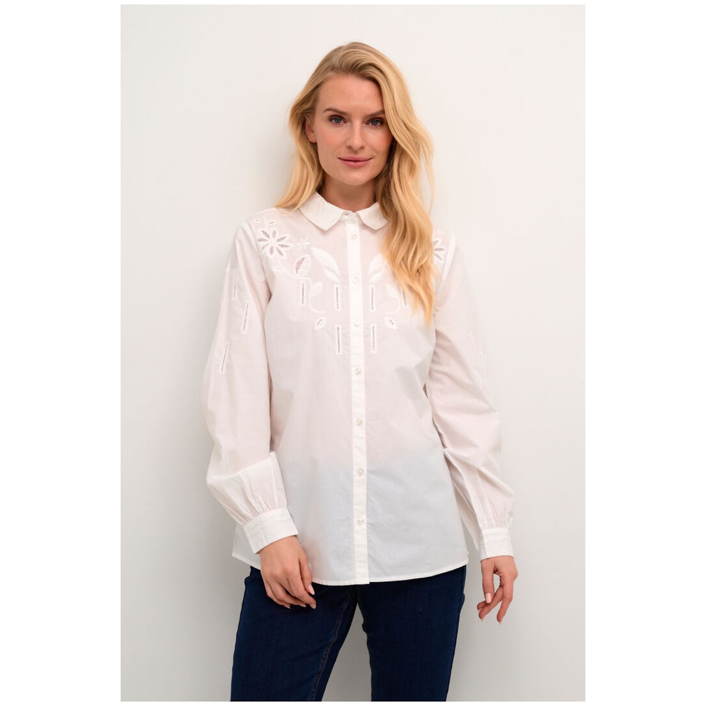 Cream Neve Embroidered Shirt