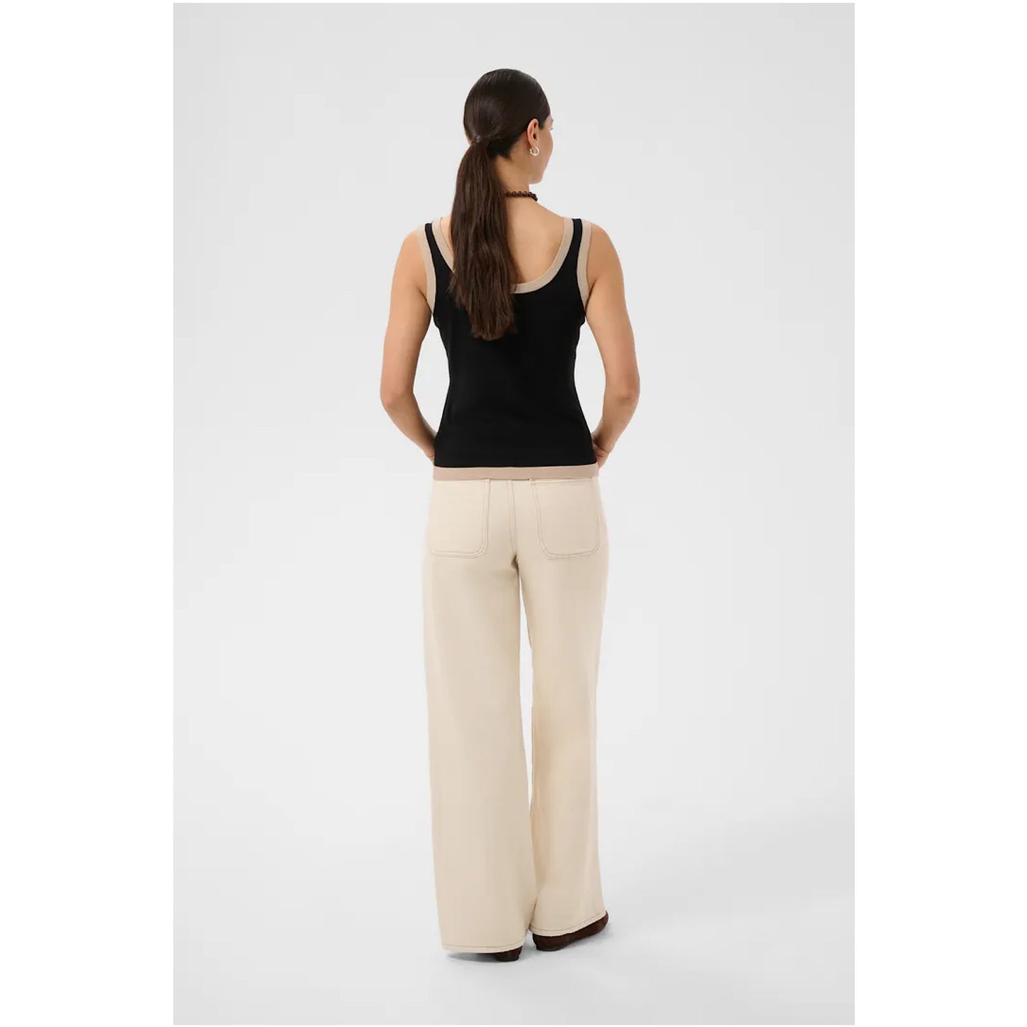 Kaffe Lizza Contrast Knit Top
