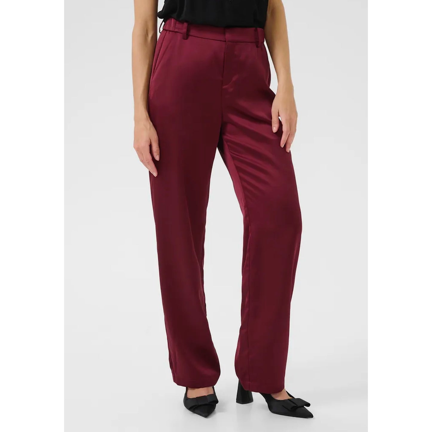 Cream Cocamia Sateen Trousers