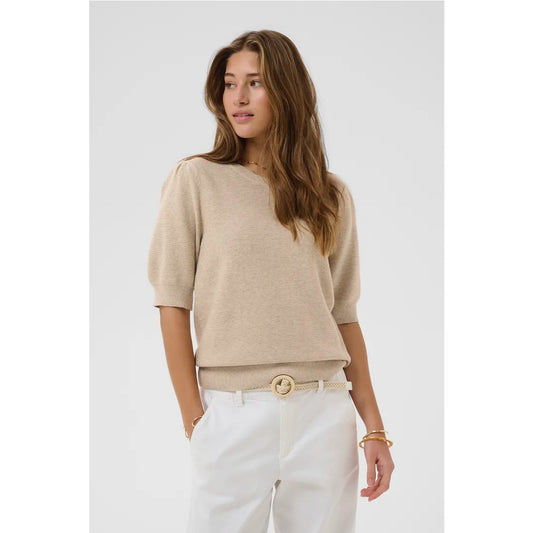Cream Sillar Knit Top