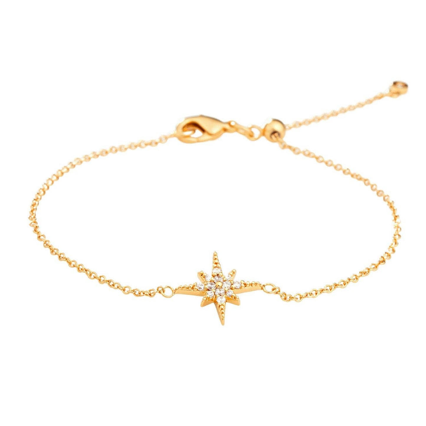 Scream Pretty Starburst Bracelet with Slider Clasp: 18ct Gold Plated