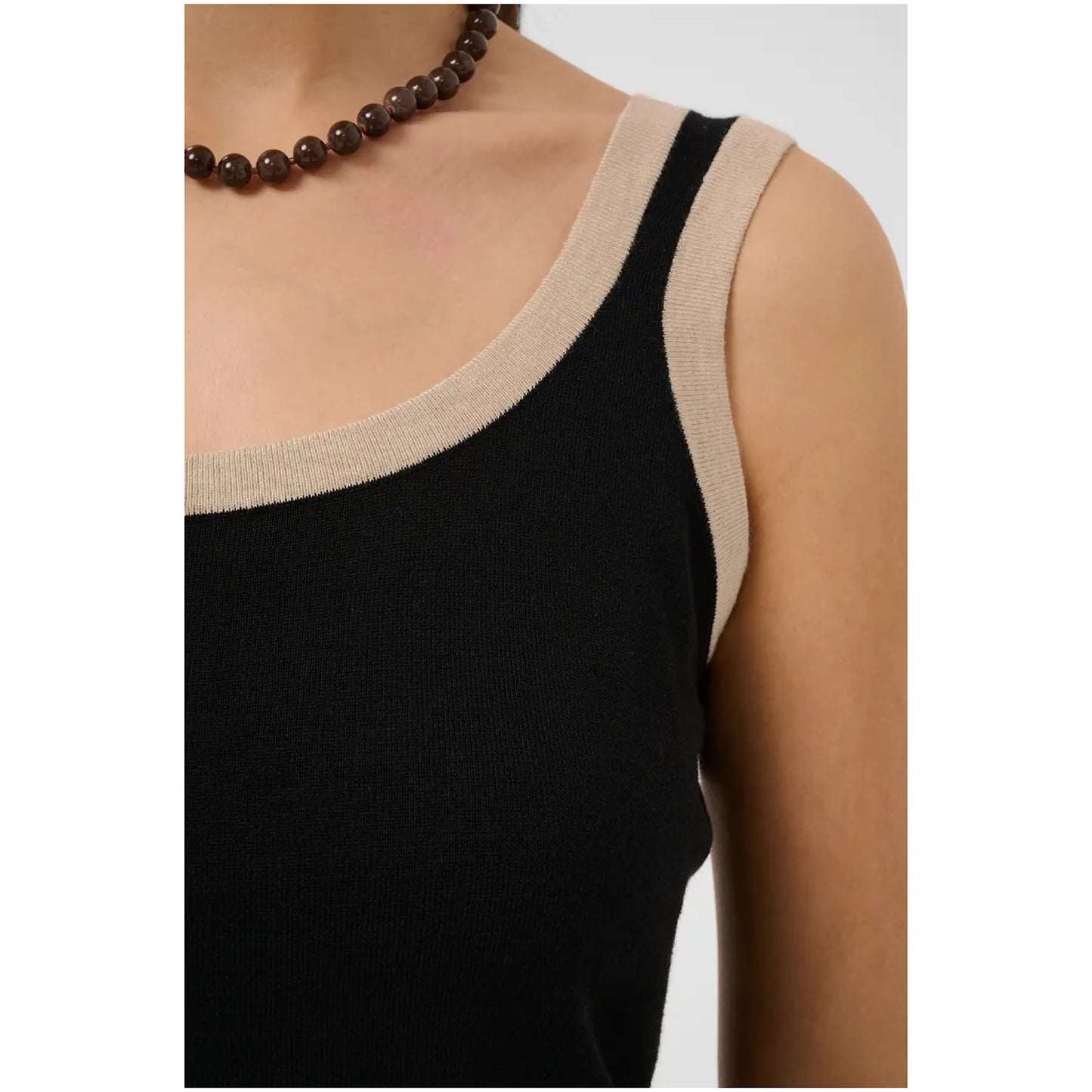 Kaffe Lizza Contrast Knit Top