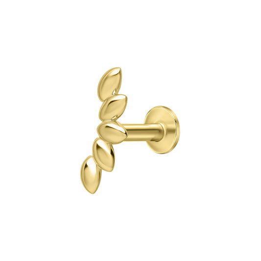Gold Plated Navette Cluster Labret Earring