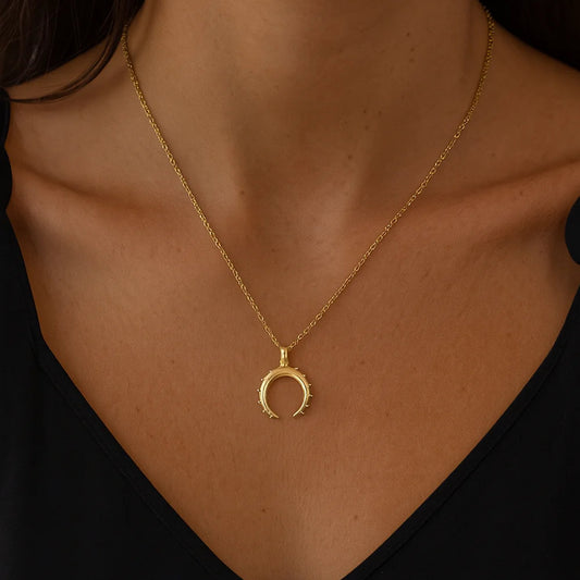 Gold Lunar Crescent Moon Necklace