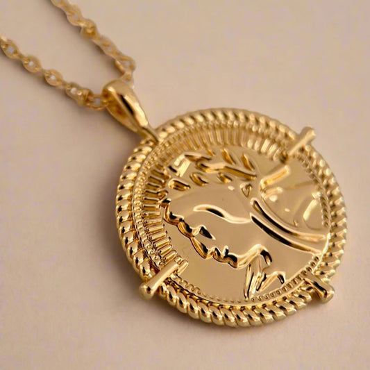 Gold Lunar Liora Coin Necklace