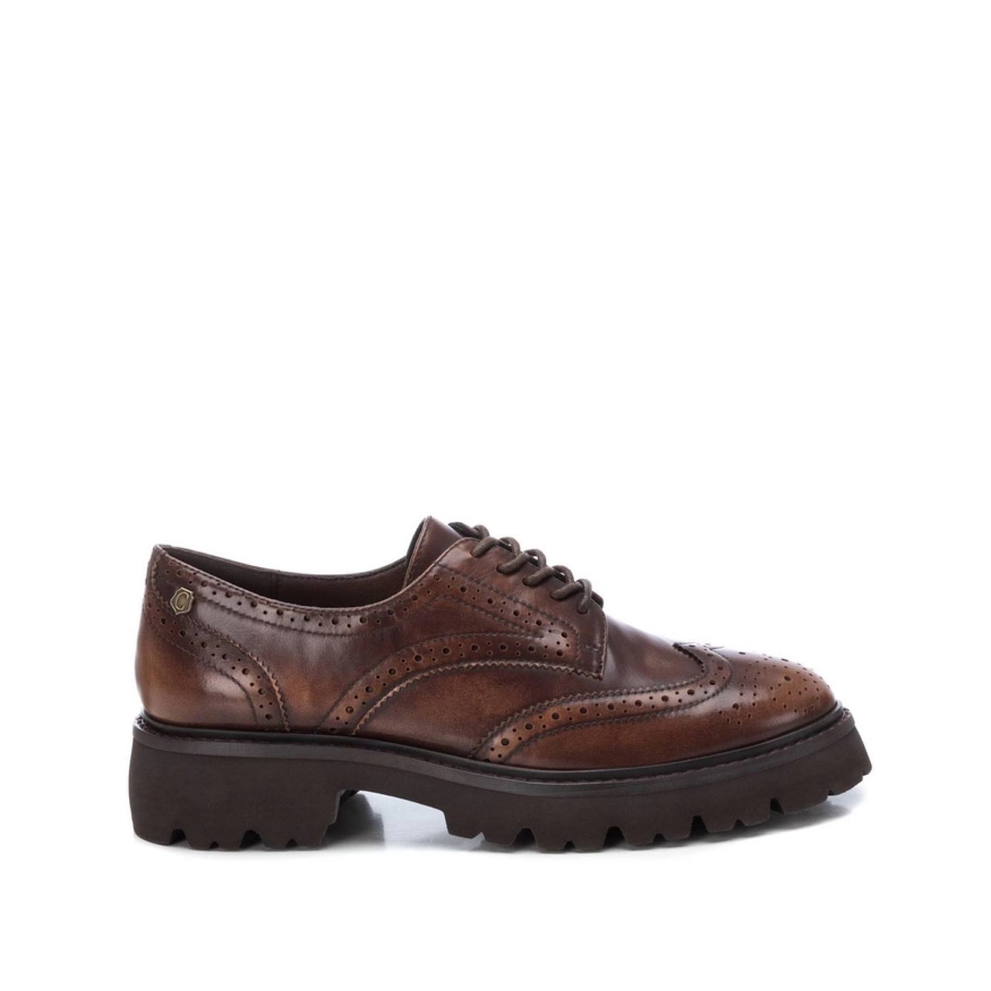 Carmela Chestnut Leather Brogues