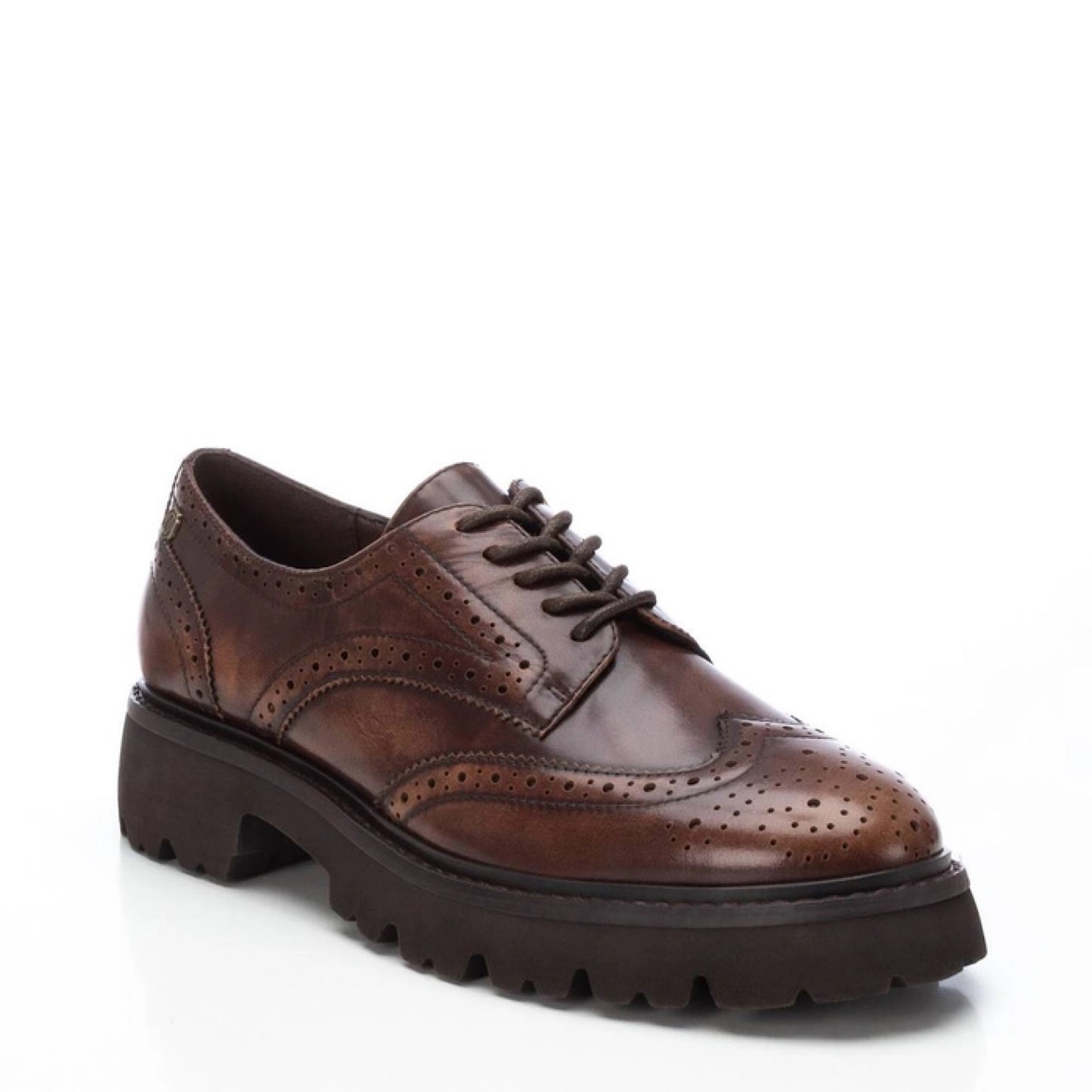 Carmela Chestnut Leather Brogues