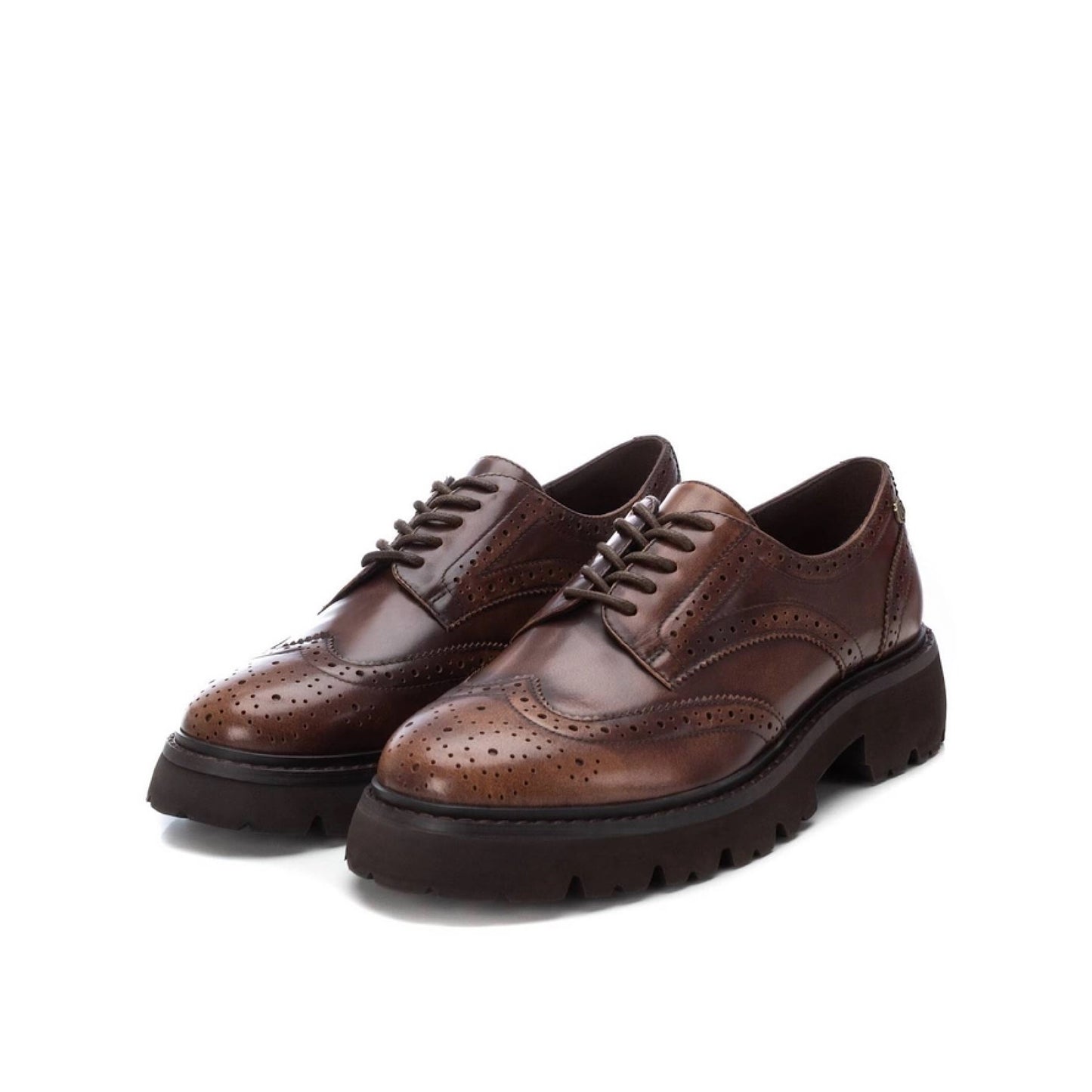 Carmela Chestnut Leather Brogues