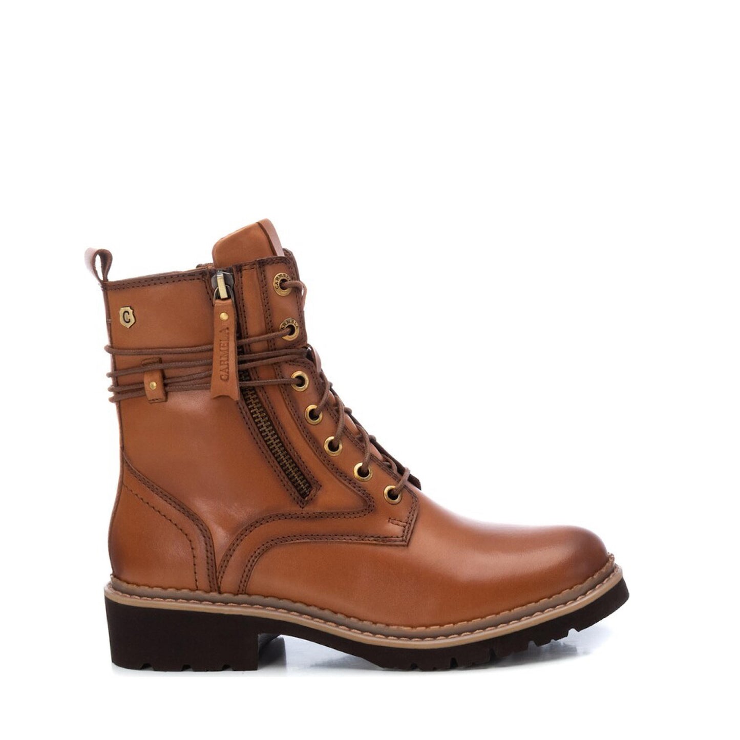 Carmela Camel Leather Boots