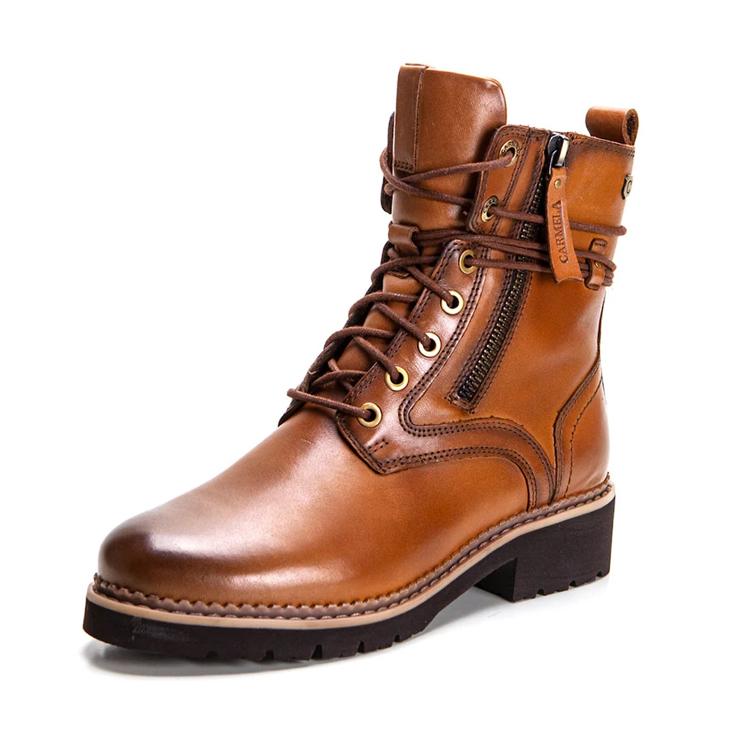 Carmela Camel Leather Boots
