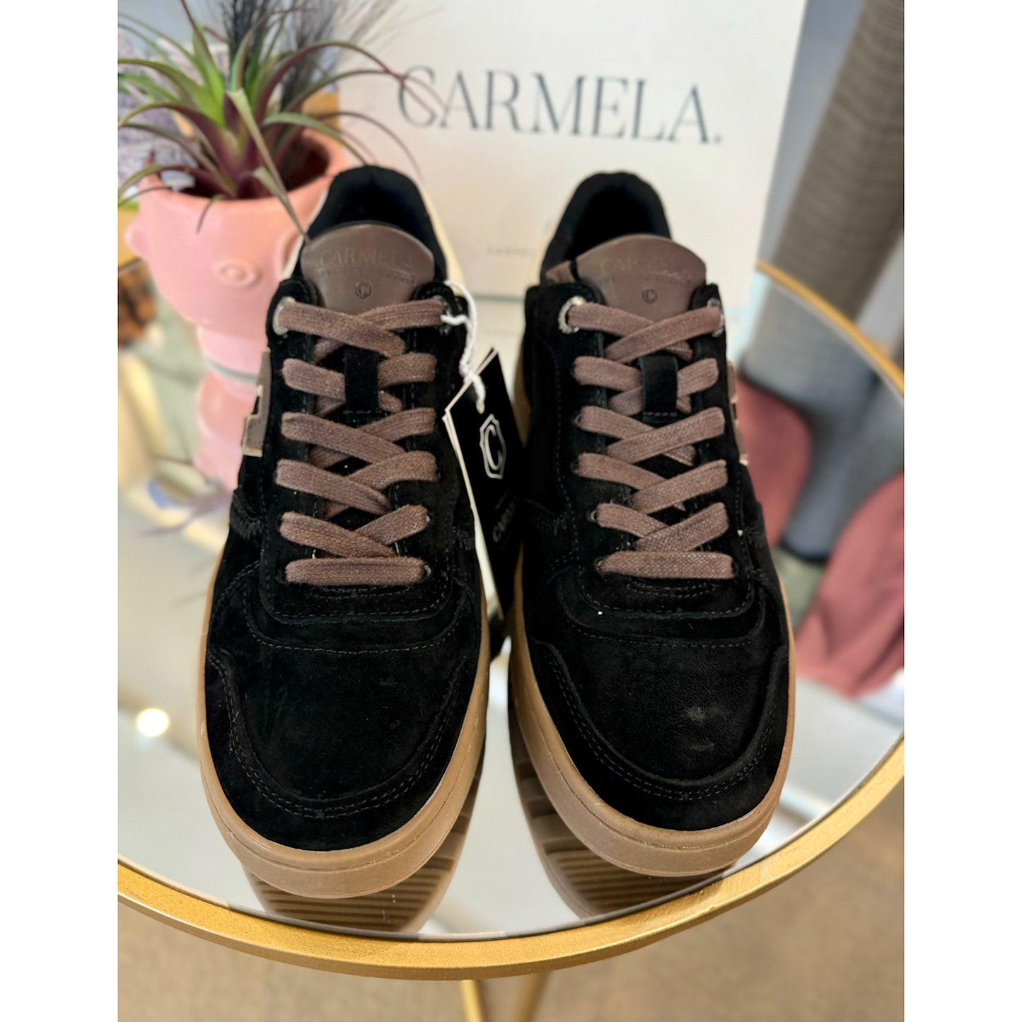 Carmela Black Suede Trainer