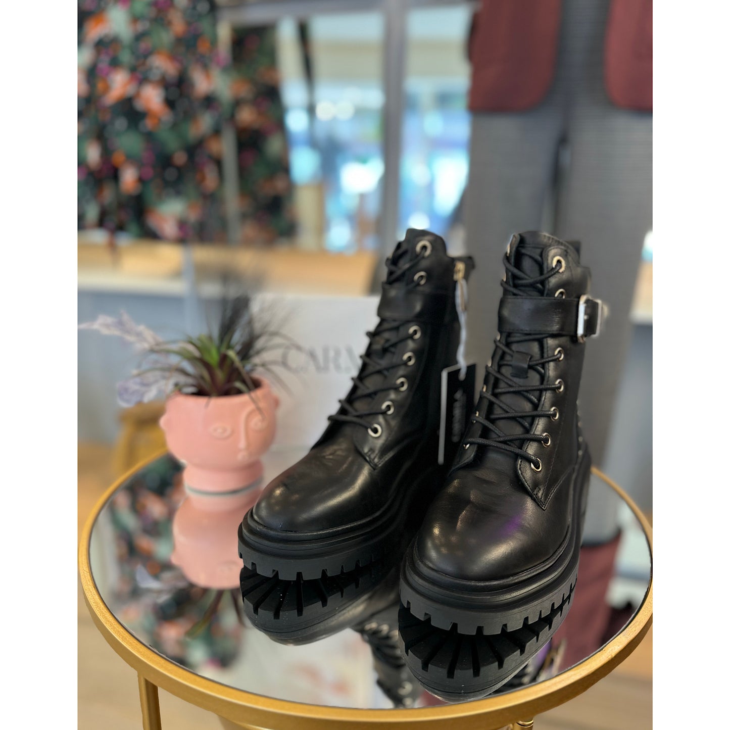 Carmela Leather Biker Boots