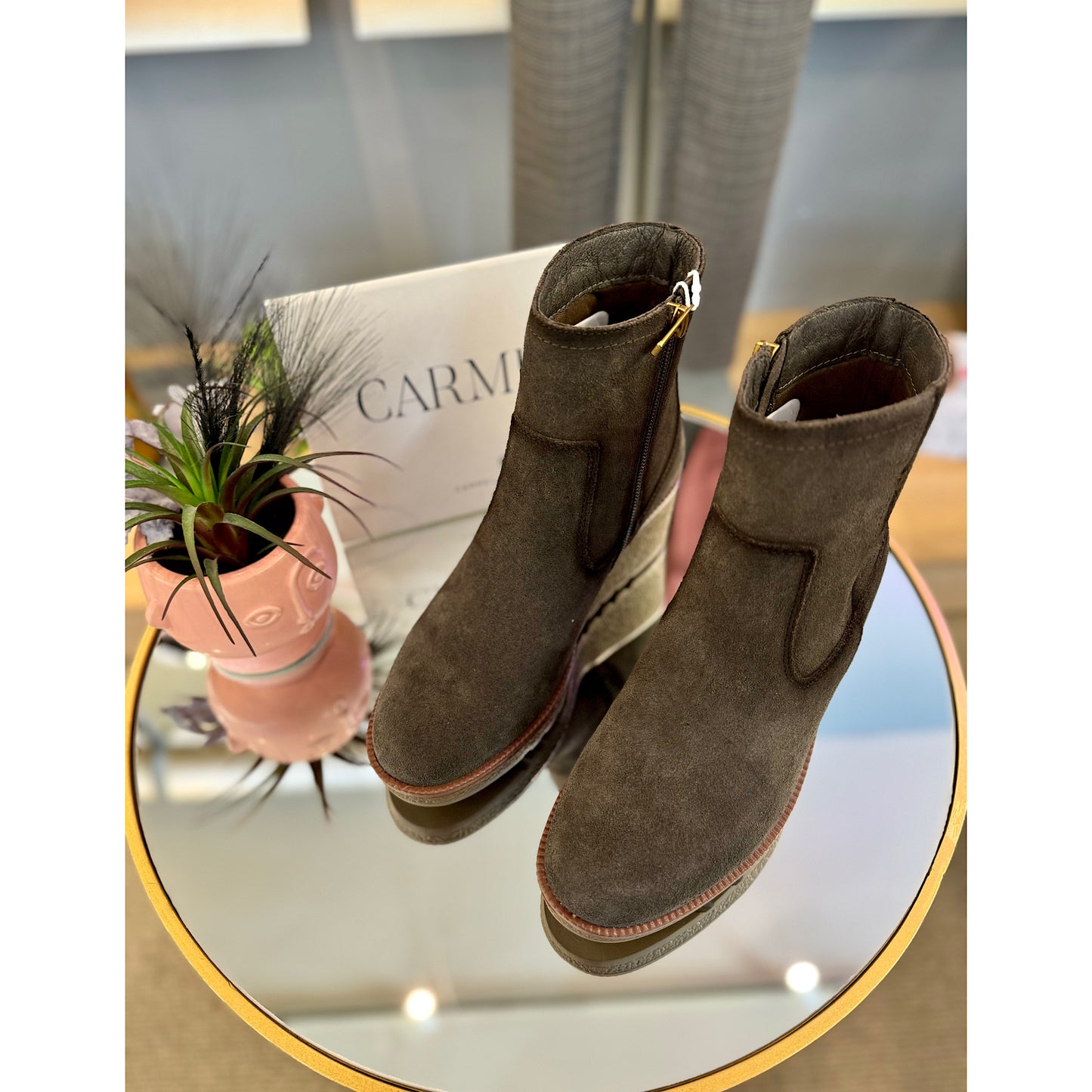 Carmela Mink Wedge Boot
