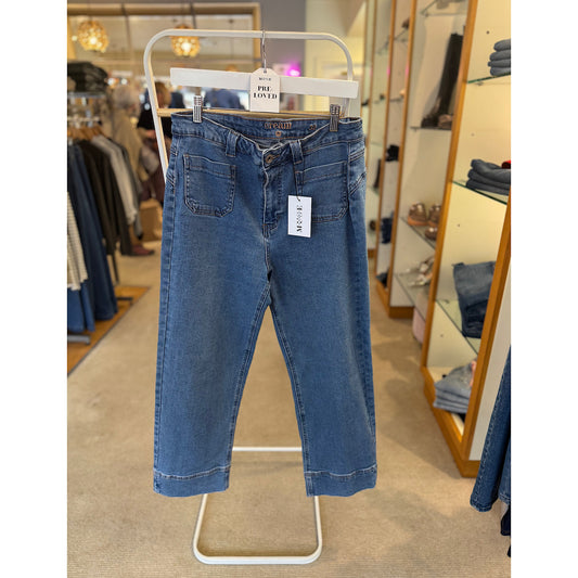 PRE-LOVED Cream Jeans Size 32 (UK 14)