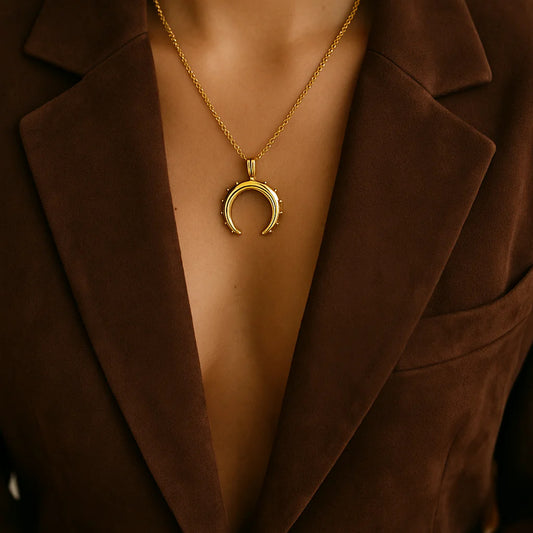 Gold Lunar Crescent Moon Necklace