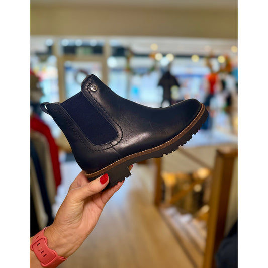 Pitillos Navy Leather Chelsea Boot
