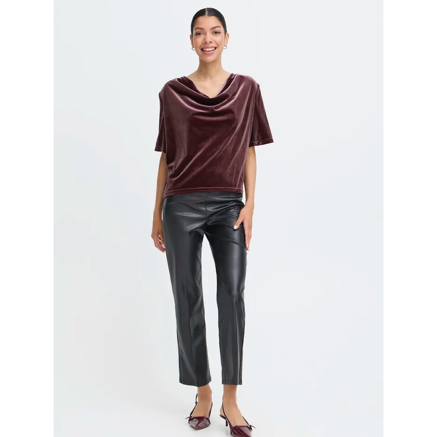 B.Young Perlina Cowl Neck Top