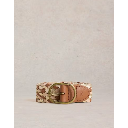 White Stuff Leather Weave Belt