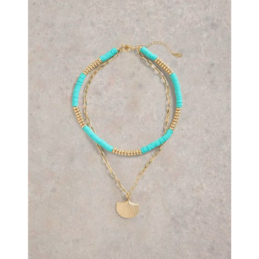 White Stuff Multi Layer Shell Necklace