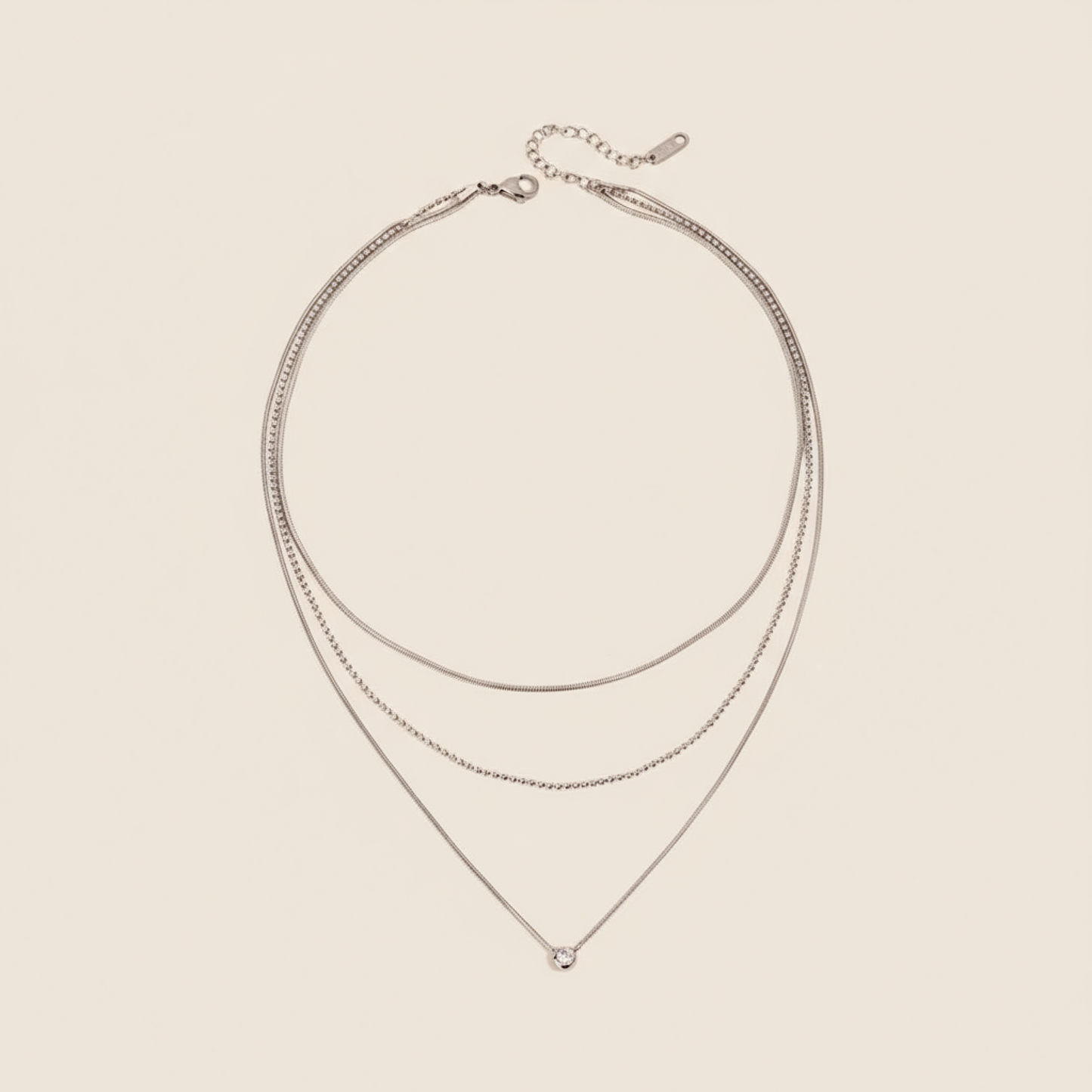 Gold Lunar Silver Dainty Fine Chains Layered Necklaces Waterproof