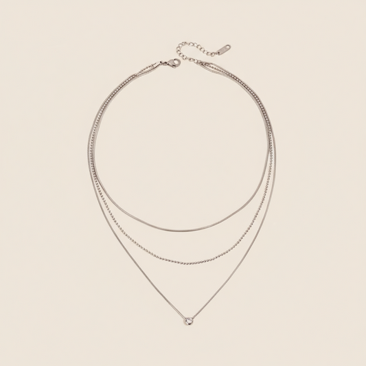 Gold Lunar Silver Dainty Fine Chains Layered Necklaces Waterproof