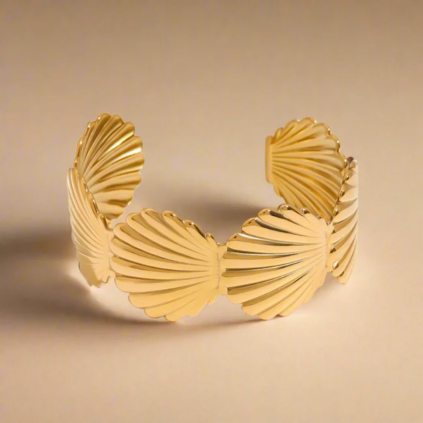 Gold Lunar Fan Cuff Bracelet