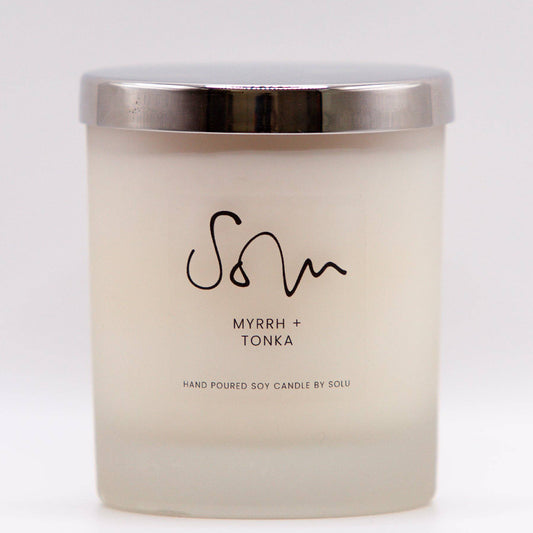 Solu Myrrh & Tonka Soy Wax Candle: 125g