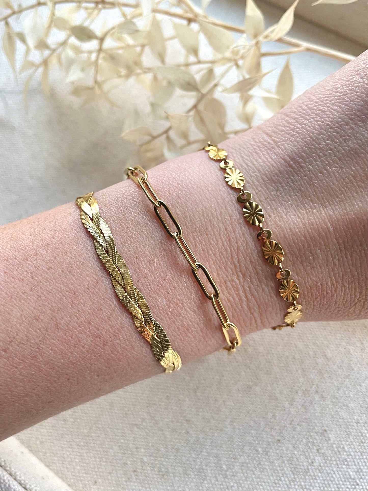 Little Nell Waterproof 18k Gold Plated Braided Bracelet
