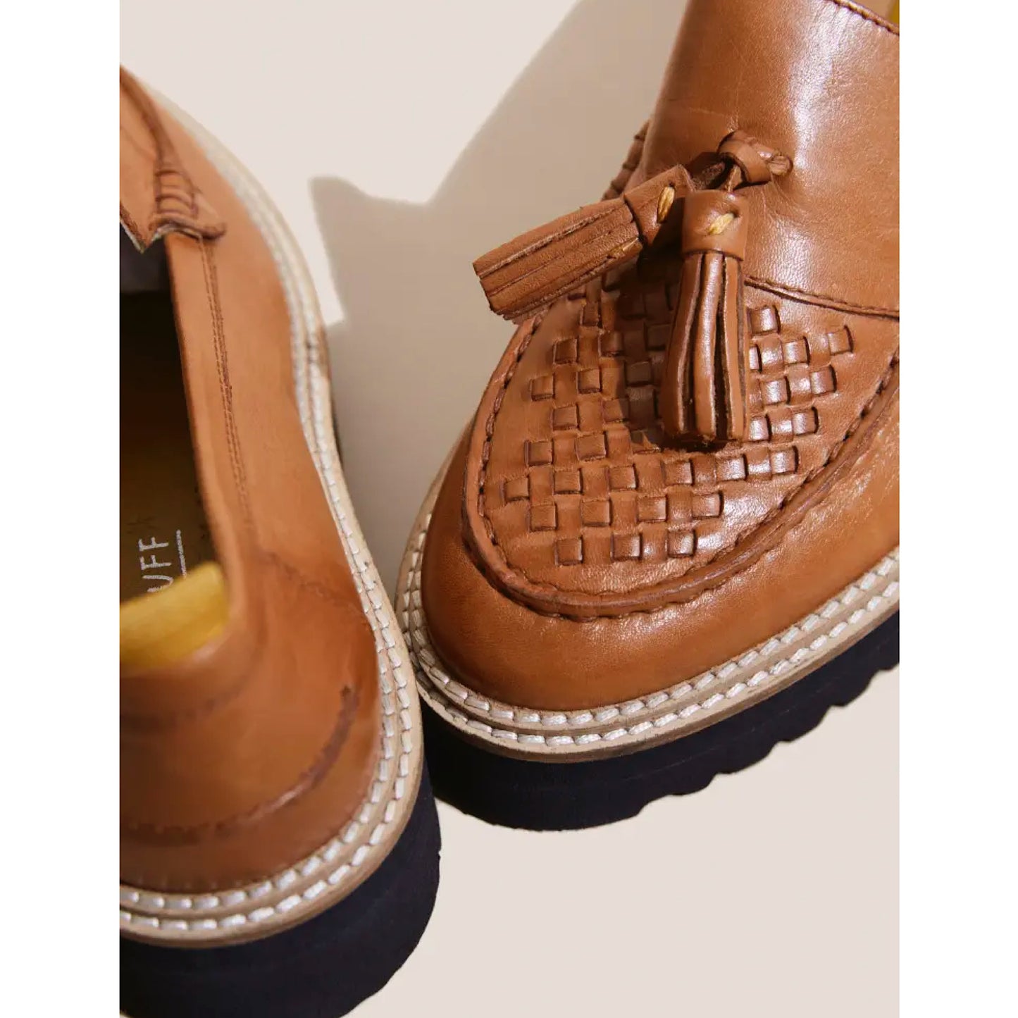 White Stuff Chunky Leather Woven Loafer