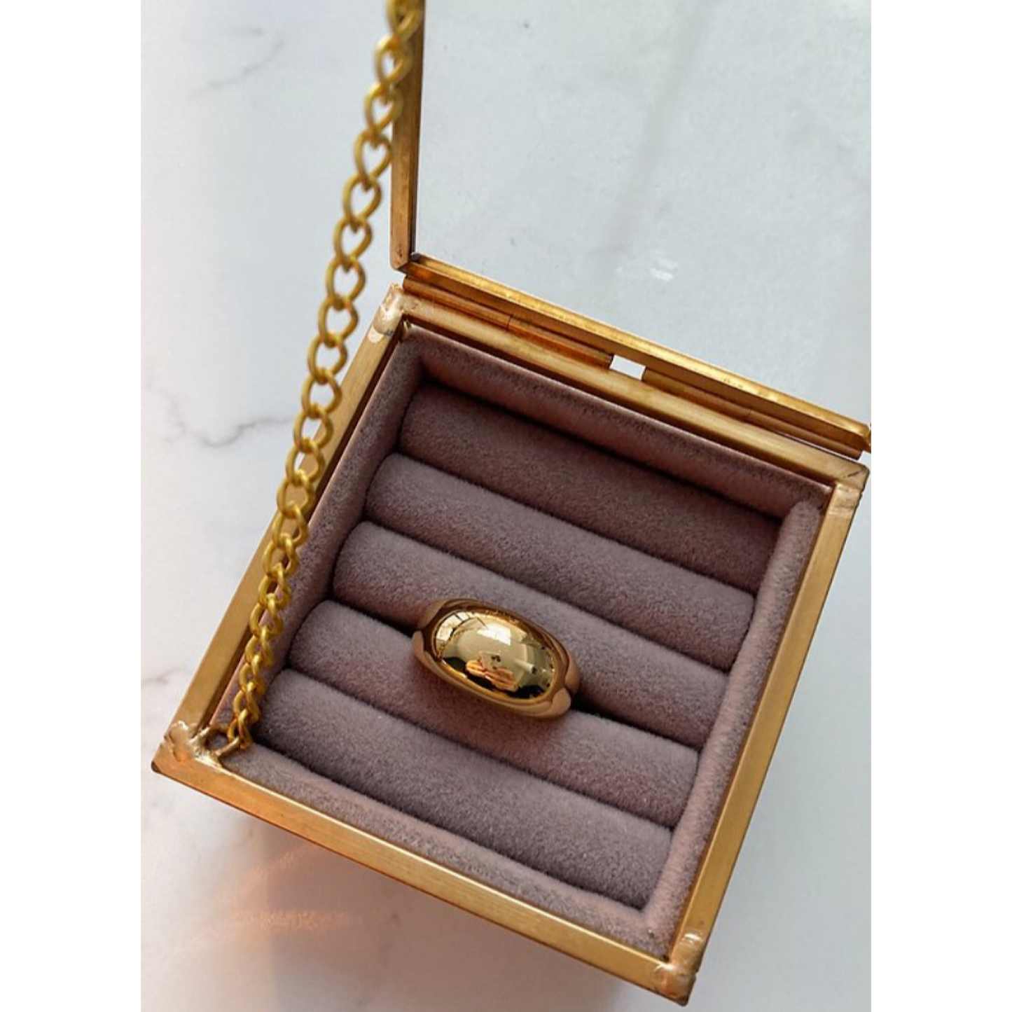 Gold Brass Dome Ring