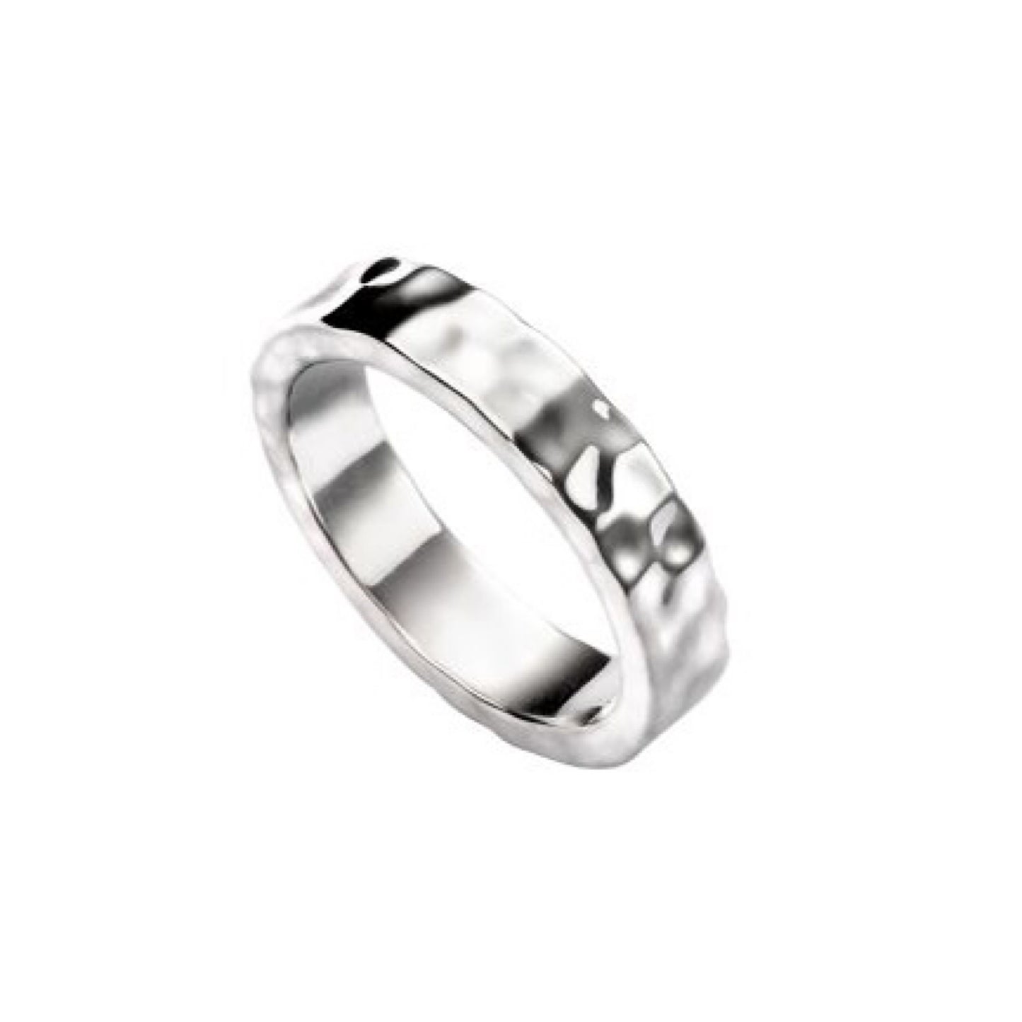 Hammered Solid Silver Thumb Ring