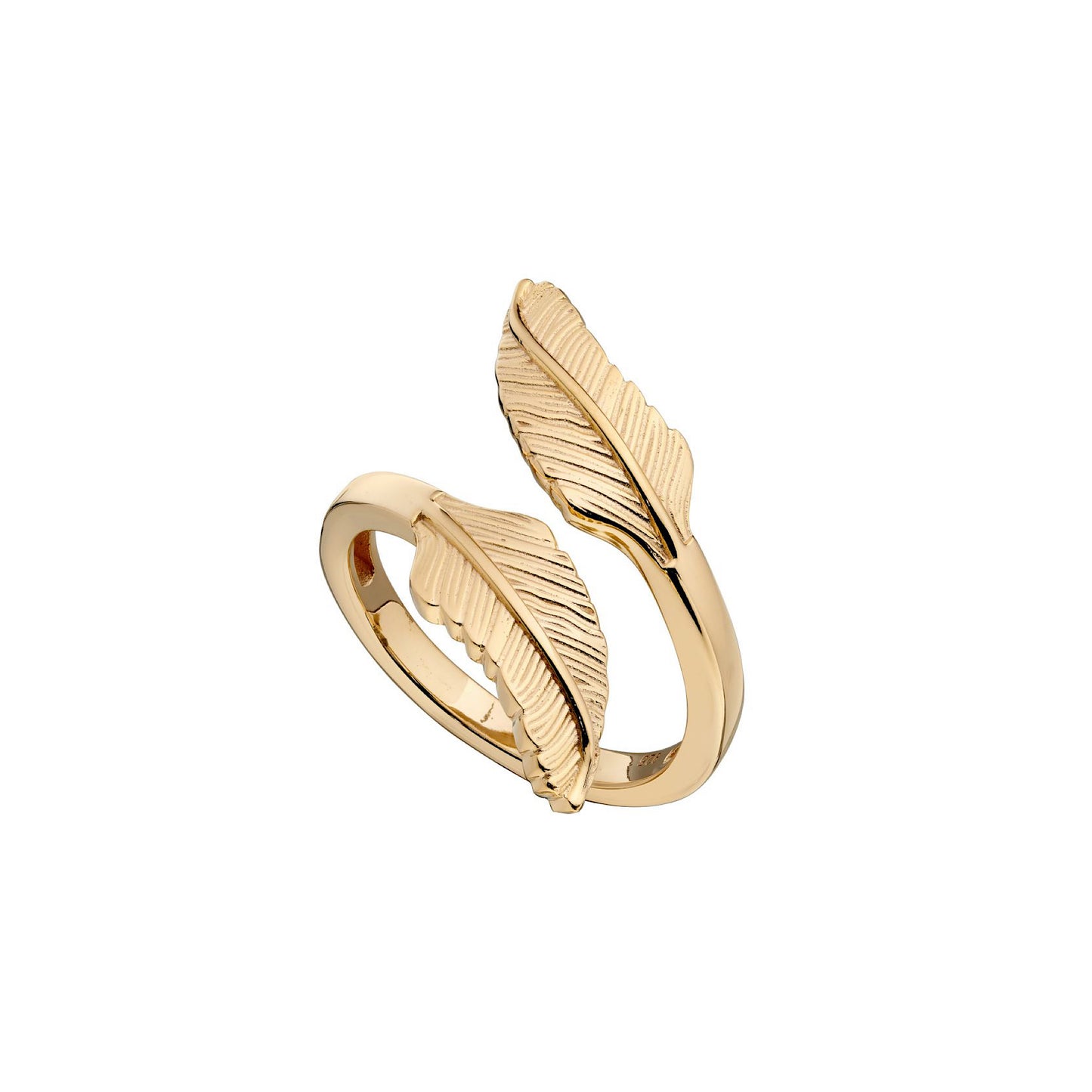 Gold Plated Feather Ring