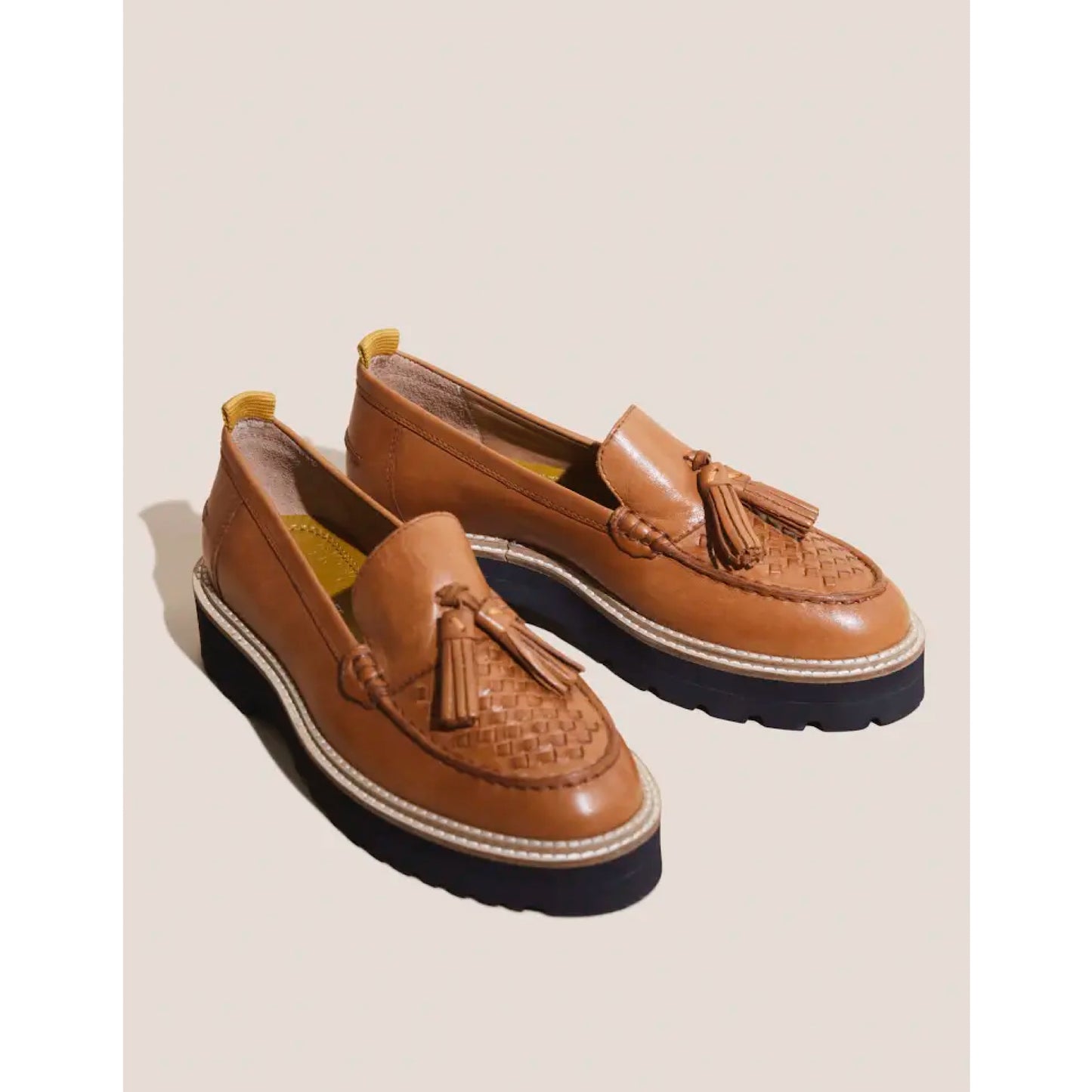 White Stuff Chunky Leather Woven Loafer